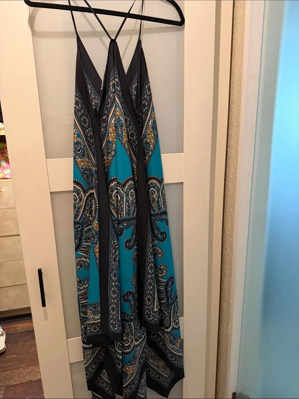 Michael Kors Blue Paisley V-Neck Maxi Dress